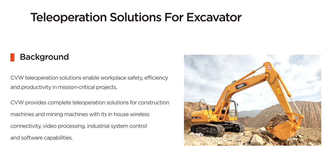 Teleoperation Solutions For Excavator