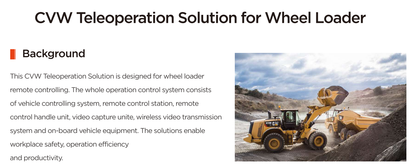 Teleoperation Solutions For Wheel Loader
